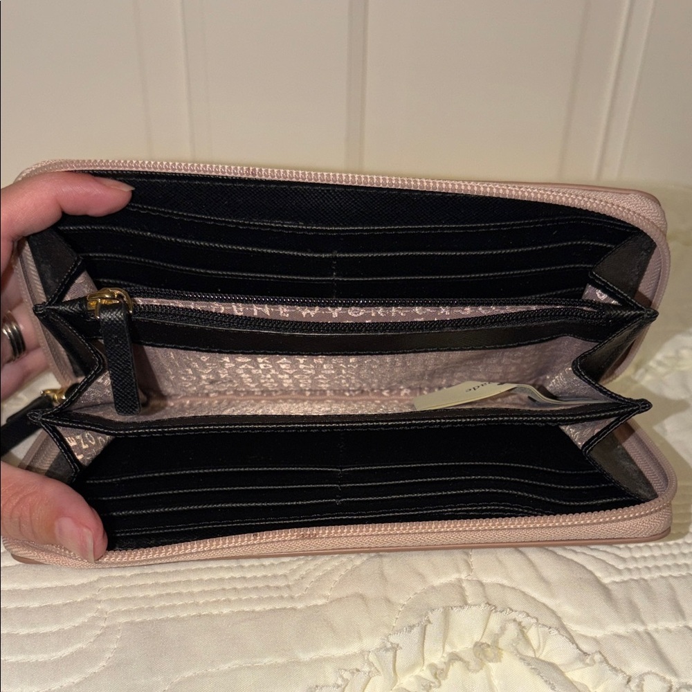 kate spade Rose Gold Glitter Zip Around Wallet - Picture 4 of 7